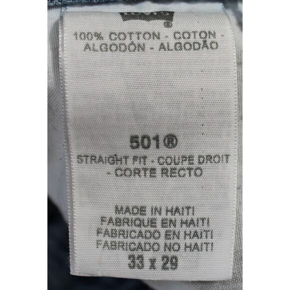 Levi’s 501 Button Fly Jeans Men’s 33x29 Light Wash Straight Fit Haiti - Picture 10 of 15